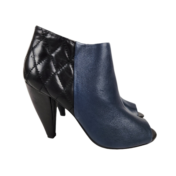 Seychelles Amusing Leather Peep Toe Diamond Quilted Ankle Boots Womens Size 7 - Picture 3 of 12